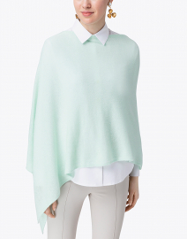 Front image thumbnail - Minnie Rose - Mint Green Cashmere Ruana