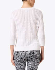 Back image thumbnail - Burgess - Vanessa White Cotton Cashmere Sweater