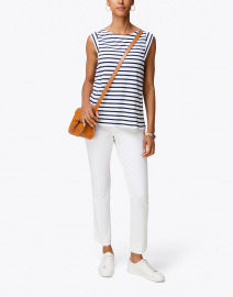 Valerie White and Blue Striped Top