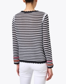Back image thumbnail - Lisa Todd - Black and White Striped Cotton Sweater
