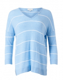 Blue and White Stripe Cashmere Sweater