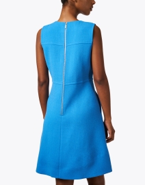 Back image thumbnail - Lafayette 148 New York - Blue Wool A-Line Dress