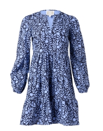 Blue Floral Print Cotton Dress