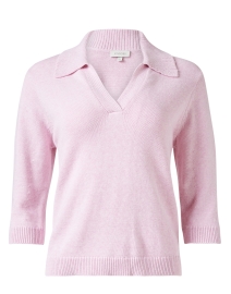 Pink Cotton Polo Sweater