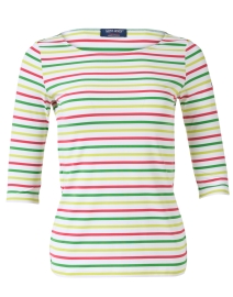 Garde Cote Pink and Green Striped Jersey Top