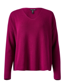Product image thumbnail - Eileen Fisher - Rhapsody Magenta Cotton Sweater