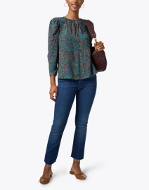 Look image thumbnail - Shoshanna - Elaine Green Paisley Print Top