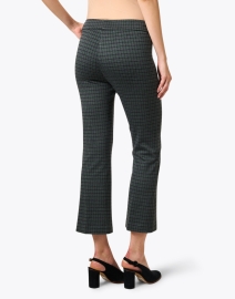 Back image thumbnail - Avenue Montaigne - Leo Green Check Stretch Pull On Pant