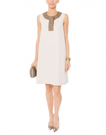 Nantes Stone and Taupe Stretch Cotton Dress
