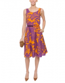 Detroit Purple and Orange Printed Cotton Dress