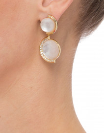 Bianca Mother of Pearl and Pave Drop Earrings