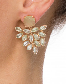 Green Prehnite Cluster Drop Earrings