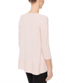 Back image thumbnail - Cortland Park - Saint Tropez Pale Pink Cashmere Swing Sweater