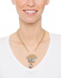 Labradorite and Gold Chain Necklace