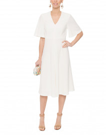 Rosie White Dress with Flutter Sleeves