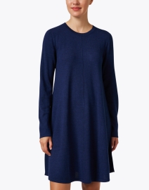 Front image thumbnail - Repeat Cashmere - Navy Merino Wool Dress