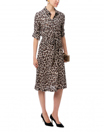 Ivory and Brown Leopard Printed Shirt Dress