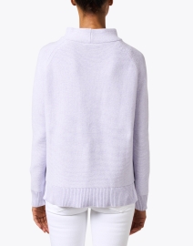 Back image thumbnail - Kinross - Lilac Purple Garter Stitch Cotton Sweater