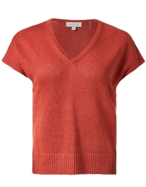 Product image thumbnail - Kinross - Terracotta Orange Linen Shirt