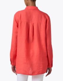 Back image thumbnail - Eileen Fisher - Coral Linen Shirt
