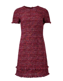 Product image thumbnail - Santorelli - Melania Magenta Tweed Shift Dress