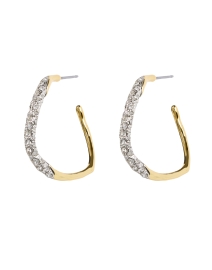 Product image thumbnail - Alexis Bittar - Gold and Crystal Pave Hoop Earrings