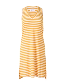 Product image thumbnail - Southcott - Veronica Mango Striped Cotton Jersey Dress