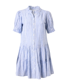 Las Alturas Blue and White Striped Cotton Dress
