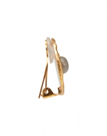 Fabric image thumbnail - Sylvia Toledano - Labradorite Medallion Gold Stud Earrings