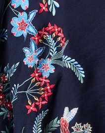 Fabric image thumbnail - Janavi - Navy Floral Embroidered Wool Scarf