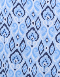 Fabric image thumbnail - Sail to Sable - Blue Ikat Print Silk Cotton Tunic Dress