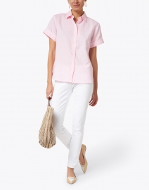 Look image thumbnail - Hinson Wu - Layla Soft Pink Luxe Linen Shirt