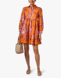 Look image thumbnail - Ro's Garden - Romy Orange Print Cotton Dress