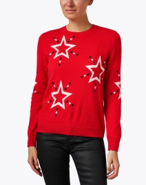 Front image thumbnail - Chinti and Parker - Red Star Intarsia Wool Cashmere Sweater