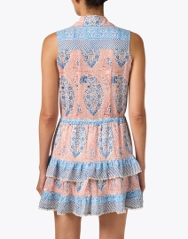 Back image thumbnail - Bell - Birdie Red and Blue Printed Dress