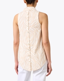 Back image thumbnail - Finley - Shelly White and Beige Print Shirt