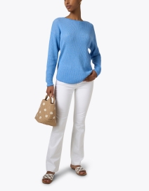 Look image thumbnail - Margaret O'Leary - Blue Cotton Waffle Top