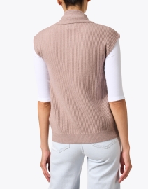 Back image thumbnail - Allude - Brown Cashmere Tie Front Cardigan