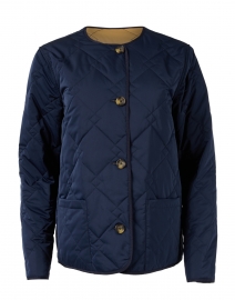 Navy and Camel Reversible Quilted Jacket