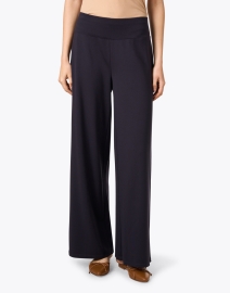 Front image thumbnail - Eileen Fisher - Navy Ponte Wide Leg Pant