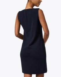Back image thumbnail - Amina Rubinacci - Mimo Navy Cotton Knit Dress