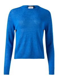 Product image thumbnail - Weekend Max Mara - Azteco Blue Linen Sweater