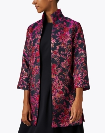 Front image thumbnail - Connie Roberson - Rita Black and Pink Floral Jacket