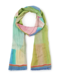 Multi Abstract Print Silk Cashmere Scarf