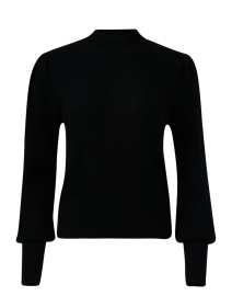 Black Cashmere Mock Neck Sweater