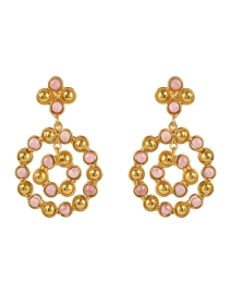 Large Flower Candies Gold and Pink Drop Earrings 
