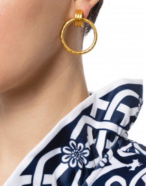 Savannah Doorknocker Gold Clip-On Earring