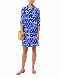 Sloane Cobalt Blue Chain Geometric Printed Dress
