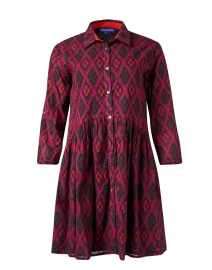 Product image thumbnail - Ro's Garden - Deauville Red Argyle Print Shirt Dress