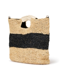 Front image thumbnail - Laggo - Jill Beige and Black Raffia Handbag